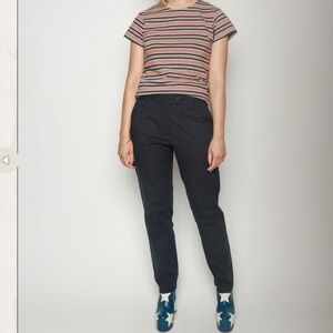 6397 Navy Pinstripe Classic Trouser Pants Size 8